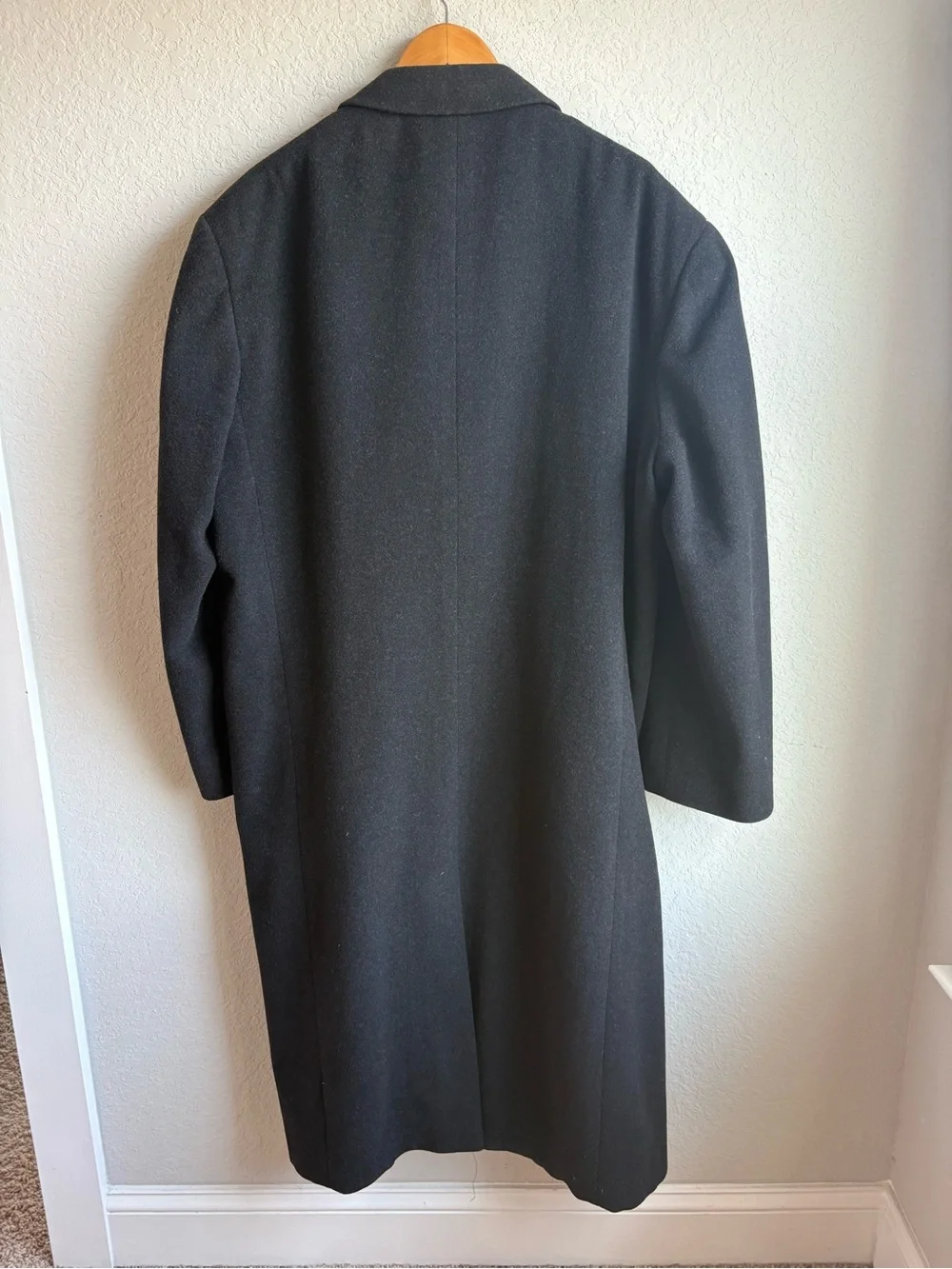 Britches of Georgetown Vintage Black Wool Blend Full Length Overcoat XXL 50